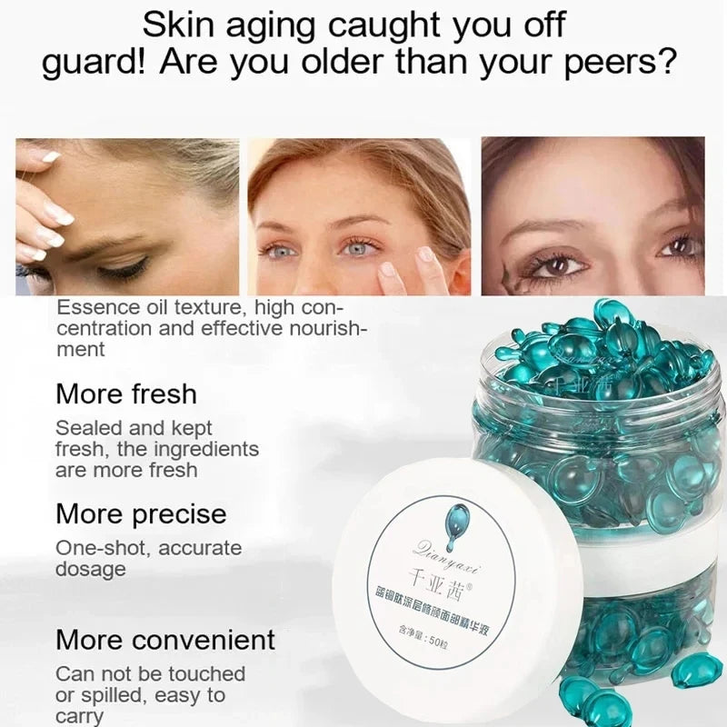 Blue Copper Peptide Capsule Face Serum – Hydrating & Firming