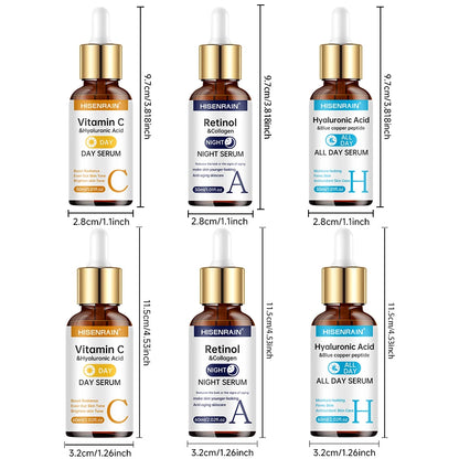 Vitamin C Retinol Hyaluronic Acid Face Serum Set